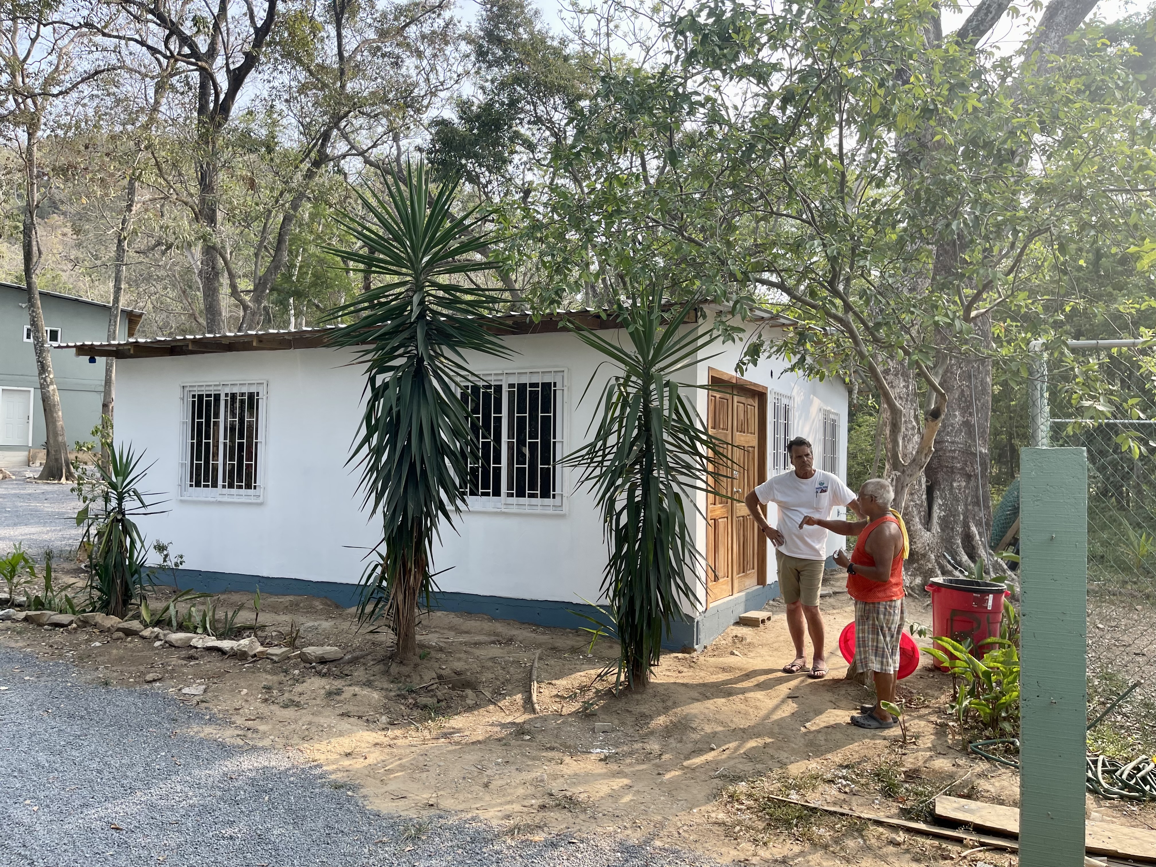 After: a completed new home built by RVT students for a family in need on Roatán